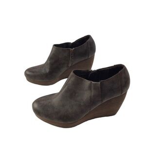 Dr. Scholl's Women's Harlin Saddle Brown Wedge Booties Size 10